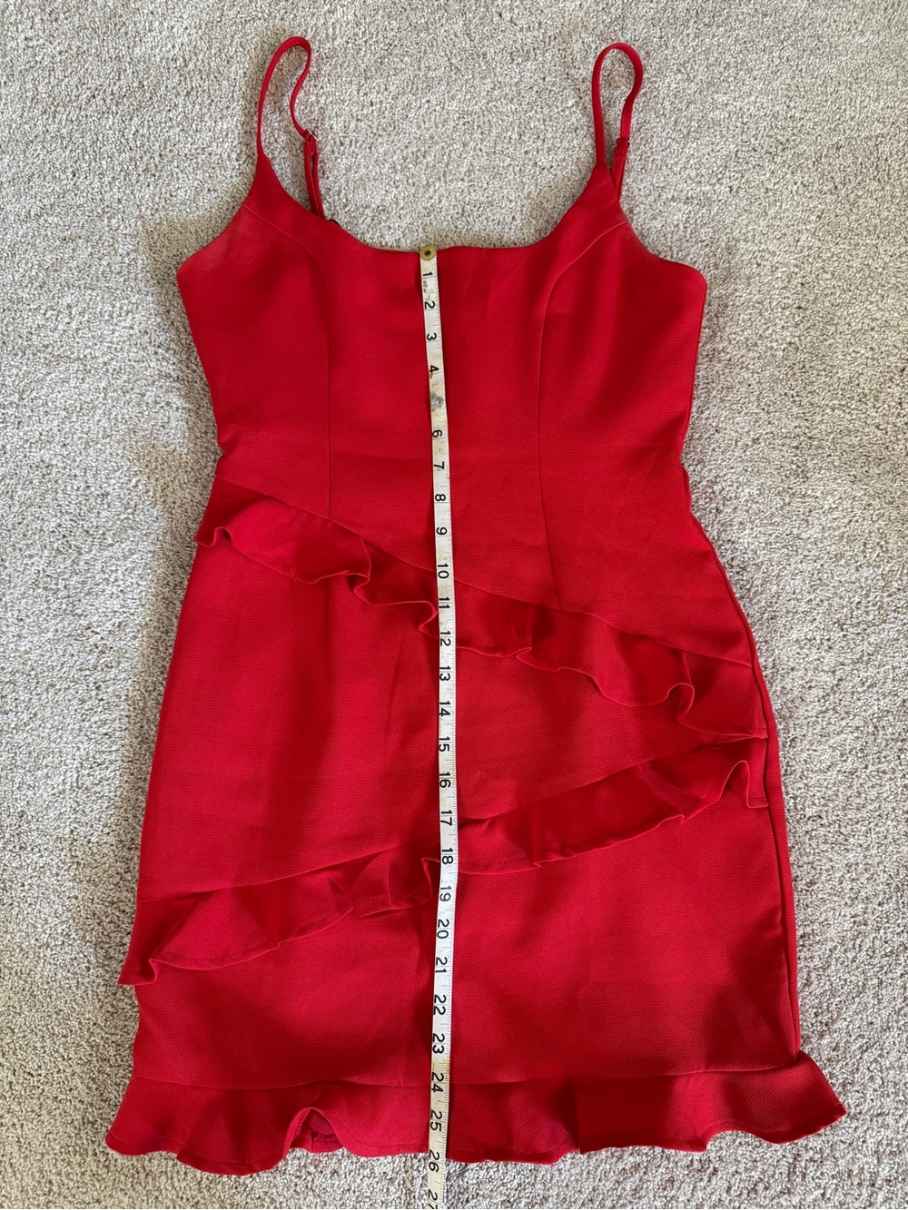 Hello Molly Red Ruffle Mini Dress - Picture 3 of 7